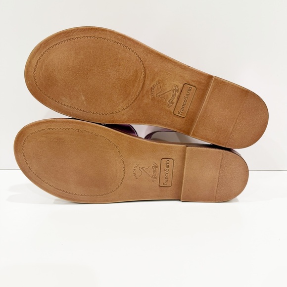 Franco Sarto Ruth Ankle Strap Flat Sandal Pink Metallic Vegan Leather 9 NEW - Picture 10 of 13